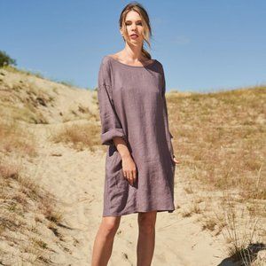 Linen Handmade Studio Long Sleeve Tunic Dress